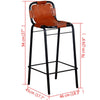 2x Bar Stools Genuine Leather Kitchen Counter Seat Chair Furniture