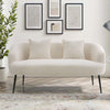 2 Seater Sofa Teddy Velvet Lounge Armchair Couch Accent Chair with Pillow Lounge