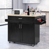 Kitchen Island Cart Rolling Storage Trolley Cart Serving Utility Trolley Black