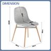 Set of 6 Dining Chairs Modern Plastic Chairs Wooden Legs Kitchen Home Grey