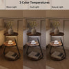 3 Tier Side Table Small Round Coffee Table with 3 Colour LED Lights Rustic Brown