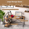L-Shaped Corner Computer Desk Study Writing Table Workstation with Storage Shelf