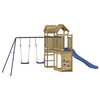 Lechnical Playhouse with Slide Swings Rockwall Impregnated Wood D6S0