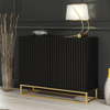 Modern Sideboard I 100cm I Black I Fluted Fronts I Gold Legs I Storage Cabinet