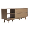 Wooden TV Stand Living Room 2 Doors 2 Shelves Modern Entertainment Media Cabinet