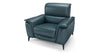 DFS Auberon Denim Blue Leather Power Recliner Armchair & Headrest RRP £1049