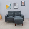 2 Seater faux leather/Linen Fabric Love Seat Sofa Armchair with Footstool Couch