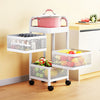 Mobile Metal Kitchen Rotating Storage Trolley Cart Utility Vegetable Shelf Rack