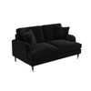 Black Velvet 2 Seater Sofa - Payton SOF109
