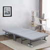 190cm Folding Single Bed with Mattress Portable Guest Bed Steel Frame on Wheel