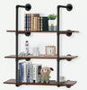 Shelf Industrial Steel pipe Wall Floating Storage Shelving Unit 2 - 4.5 Tiers