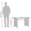 Garden Table with Glass Black 110x68x70 Poly Rattan L9H6