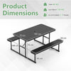 Picnic Table Bench Set for 2-4 People-Black