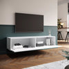 High Gloss Floating 140cm TV Stand Unit Cabinet Wall Mounted White Entertainment