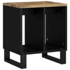 Solid Wood Side Table - Industrial-Style End Sofa Table with Metal Legs, T4U6