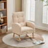Rocking Chair w/ Adjustable Footrest for Living Room Teddy Fabric Rocking Chair