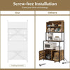 Kitchen Pantry Storage Cabinet Freestanding Baker's Rack 5-Tier Microwave Stand