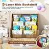 5-Tier Children Bookcase Magazine Storage & Display Rack-Natural