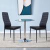 70cm Round Dining Table &2 4 Black Chairs Padded Seat Kitchen Dining Room Lounge