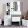 Dressing Table With Drawers Mirror Stool Set Makeup Desk Vanity Table Bedroom