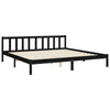Camerina Bed Frame with Headboard Black 200x200 Solid Wood,Furniture,Beds M3F7