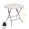 Round 80cm Folding Camping Dining Table Outdoor Garden Patio BBQ Drinks Serving