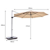 3.3m Patio Offset Cantilever Umbrella Outdoor Round Hanging Market Parasol