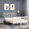 Bed Frame with Headboard White 120x200 Solid Wood H6S9