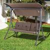 Garden Patio Swing Chair 2 Seater Hammock Bench with Adjustable Polyester Canopy