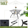 5Pcs Metal Patio Outdoor Dining Table Dining Set Patio Table Sets Umbrella Hole