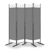 3 Panels Privacy Screen Panels Folding Room Wall Divider with Stable Foot Grey