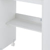 Folding Sewing Table, 2-in-1 Rolling Craft Table with Storage Shelves