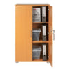 Storage Cabinet 2 Door Locking Beech Office Home 3 Shelf Filing Bookcase 120cm