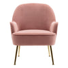 Pink Velvet Lounge Chair Tub Accent Wing Back Armchair Bedroom Living Room Sofa