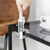 Tall Tempered Glass End Table Side Coffee Table Home Bedside Nightstand Cabinet
