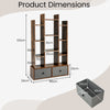 12 Tier Bookshelf Open Storage Wood Bookcase Organizer Display Shelf