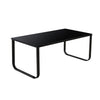 Black Tempered Glass Top Rectangle Coffee Table Side Table End Table Metal Leg