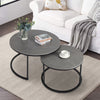 2 Solid Marble Coffee Table Round Nesting Side Accent Table Apartment Nightstand