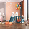 Kids 2 in 1 Slide Climber Basketball Hoop Set Toddler In& Outdoor Playground Toy