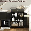 Bathroom Floor Cabinet Freestanding Storage Organizer w/2 Doors-Black