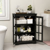 Bathroom Floor Cabinet Freestanding Display Storage Cabinet w/ Doors