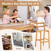 Set of 2 Bar Stools Wooden Dining Counter Height Chair with Backrests Armless