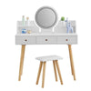 Modern Dressing Table with LED Lights Mirror White Vanity Make up Desk