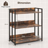 3-Tier Bookshelf Industrial Corner Bookcase Floor Storage Shelf Display Rack