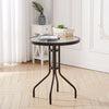 Outdoor Furniture Round Table Glass Top Coffee Dining Balcony Leisure Chair Seat