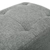 Small Pouf Pouffe Seat Footstool Fabric Linen Sofa Footrest w/ Storage Pocket
