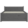 Gecheer Bed Frame Grey Solid Wood 75x190 Small Bed Frame G7U0