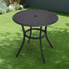 OUTDOOR INDOOR METAL SLATTED TABLETOP PATIO TABLE IRON FRAME LEGS GARDEN BISTRO