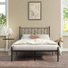 4FT6 Double Metal Bed Frame - Platform Bed Base with Headboard & 30cm Storage