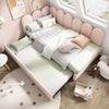 Panel Plush Velvet Upholstered Daybed 3ft Single Sofa Bed with Trundle Guest Bed